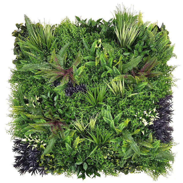 Moonlight Botanica artificial green wall panel 1m x 1m, front