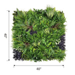 Moonlight Botanica artificial green wall panel 1m x 1m, dimensions