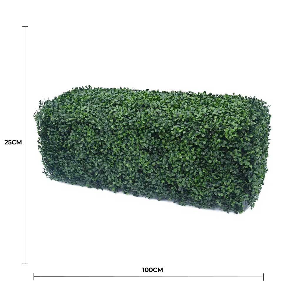 Portable Boxwood Hedge 100cm x 25cm - UVTEX Certified UV Resistant - Designer Vertical Gardens artificial green wall sydney artificial hedge fence panels