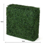 Square artificial bush with dimensions on a white background