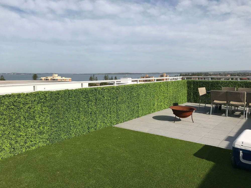 Portable Light Boxwood Hedge 1m x 1m - UVTEX Certified UV Resistant - Designer Vertical Gardens artificial garden wall plants artificial green wall australia