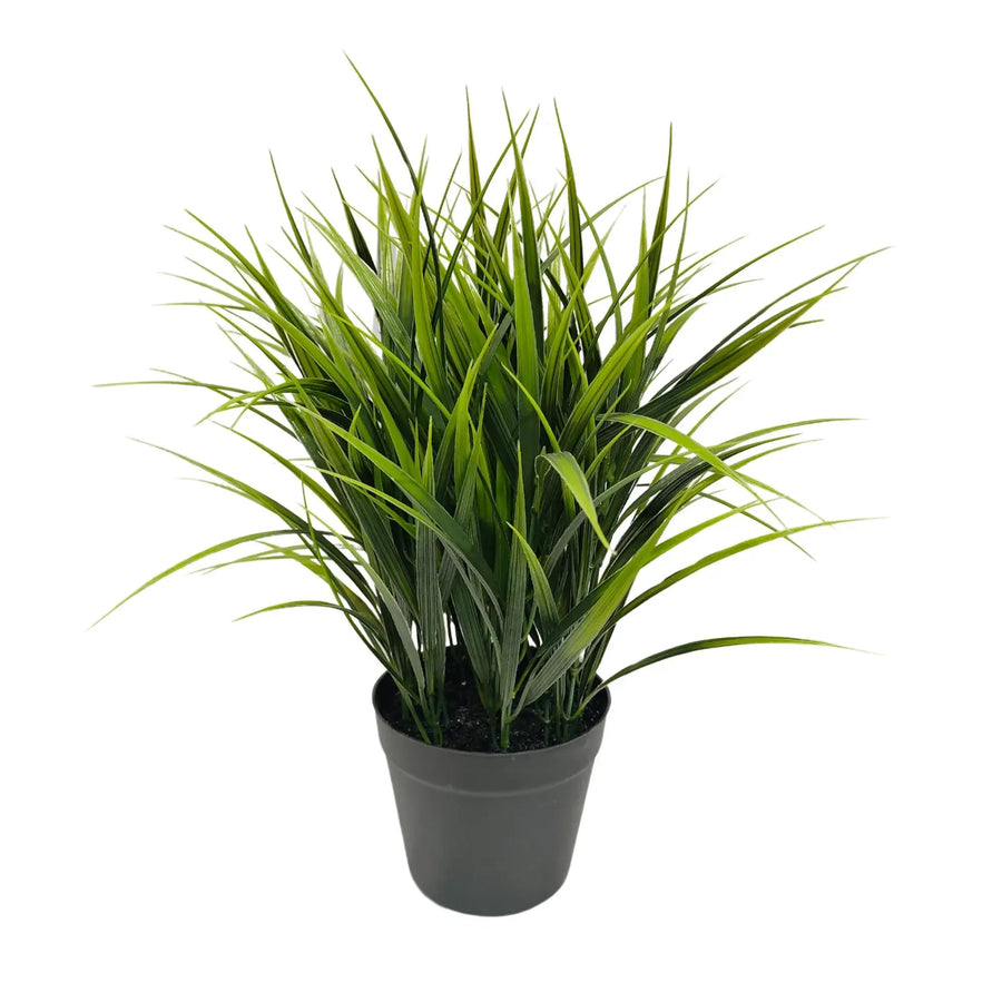 Potted Artificial Grass Plant Dense Green Grass UV Resistant 38cm
