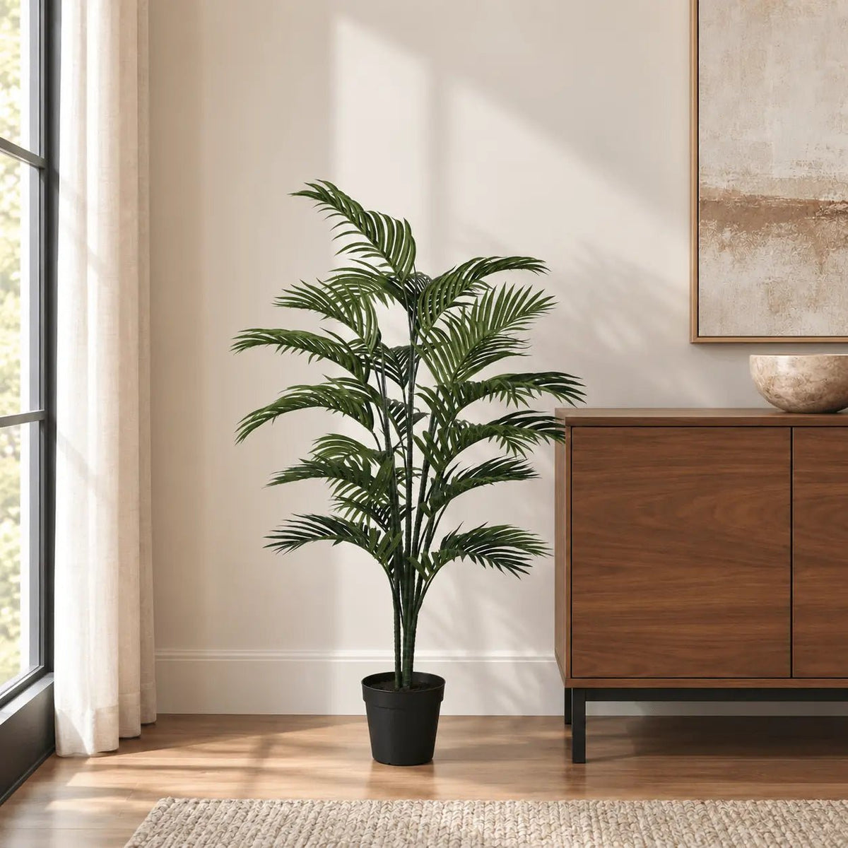 Potted Bushy Artificial Areca Palm Tree 120cm - Designer Vertical Gardens Articial Trees Artificial Trees