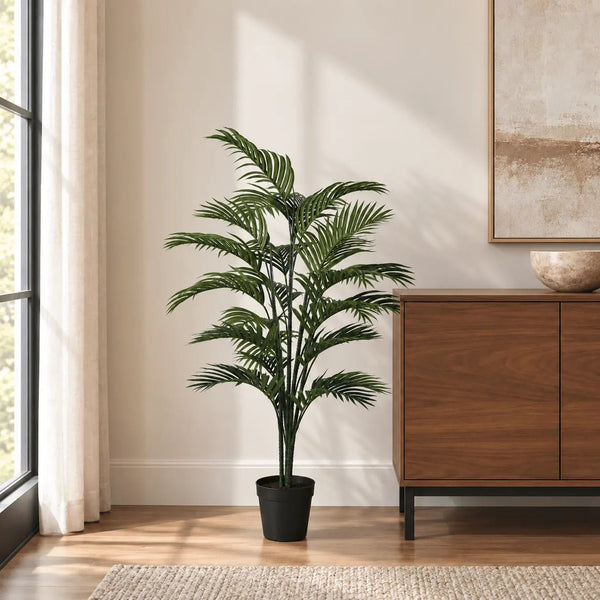 Potted Bushy Artificial Areca Palm Tree 120cm — gallery image 8