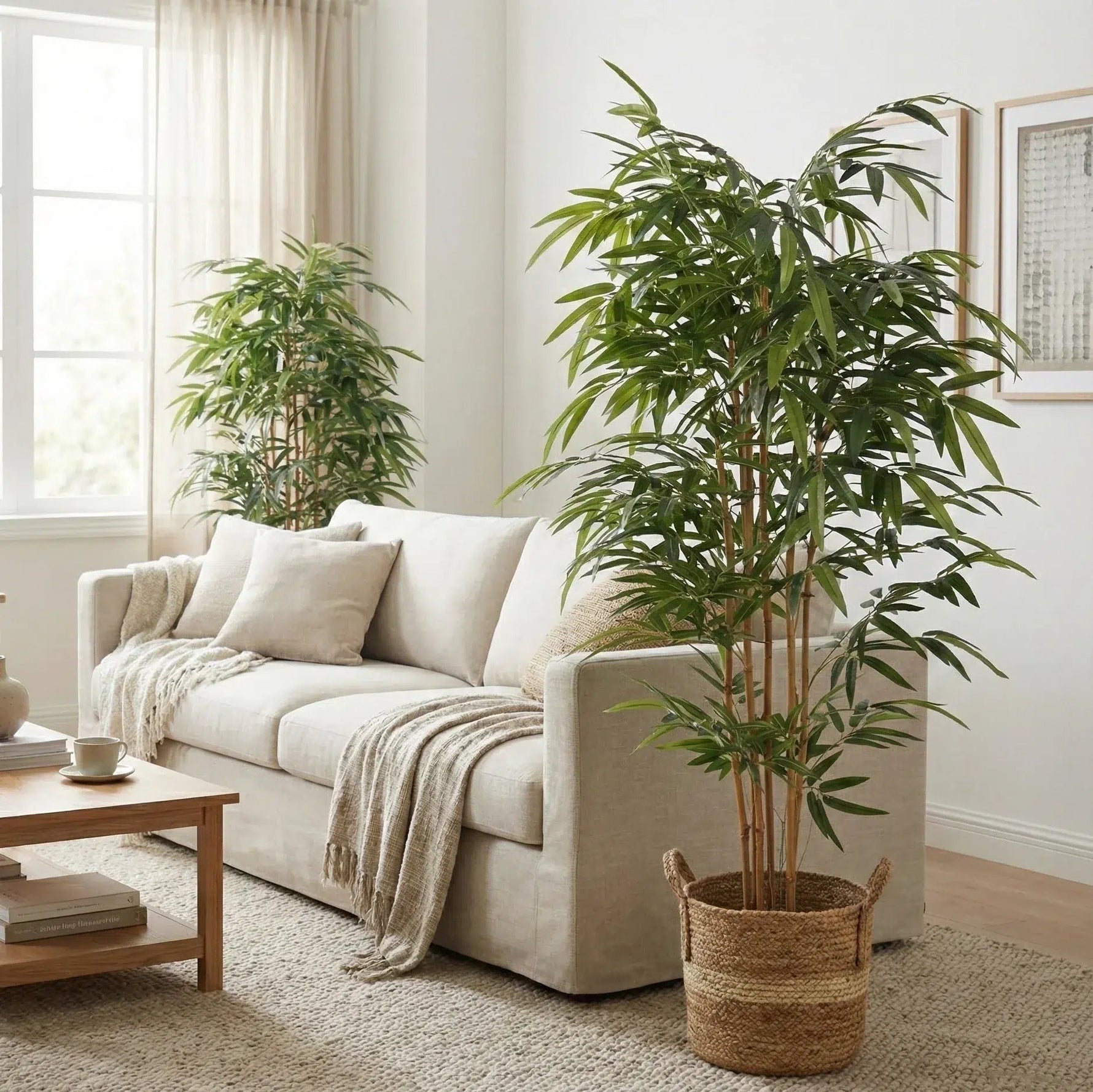 Premium Artificial Bamboo Plant With Natural Canes 180cm - Designer Vertical Gardens Articial Trees Artificial Trees