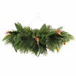 Premium Artificial Hanging Plant Arrangement With Tropical Flowers 100cm X 30cm Mesh + Foliage - Designer Vertical Gardens artificial green walls with flowers Artificial Trees