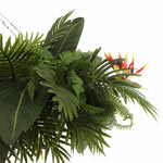 Premium Artificial Hanging Plant Arrangement With Tropical Flowers 100cm X 30cm Mesh + Foliage - Designer Vertical Gardens artificial green walls with flowers Artificial Trees