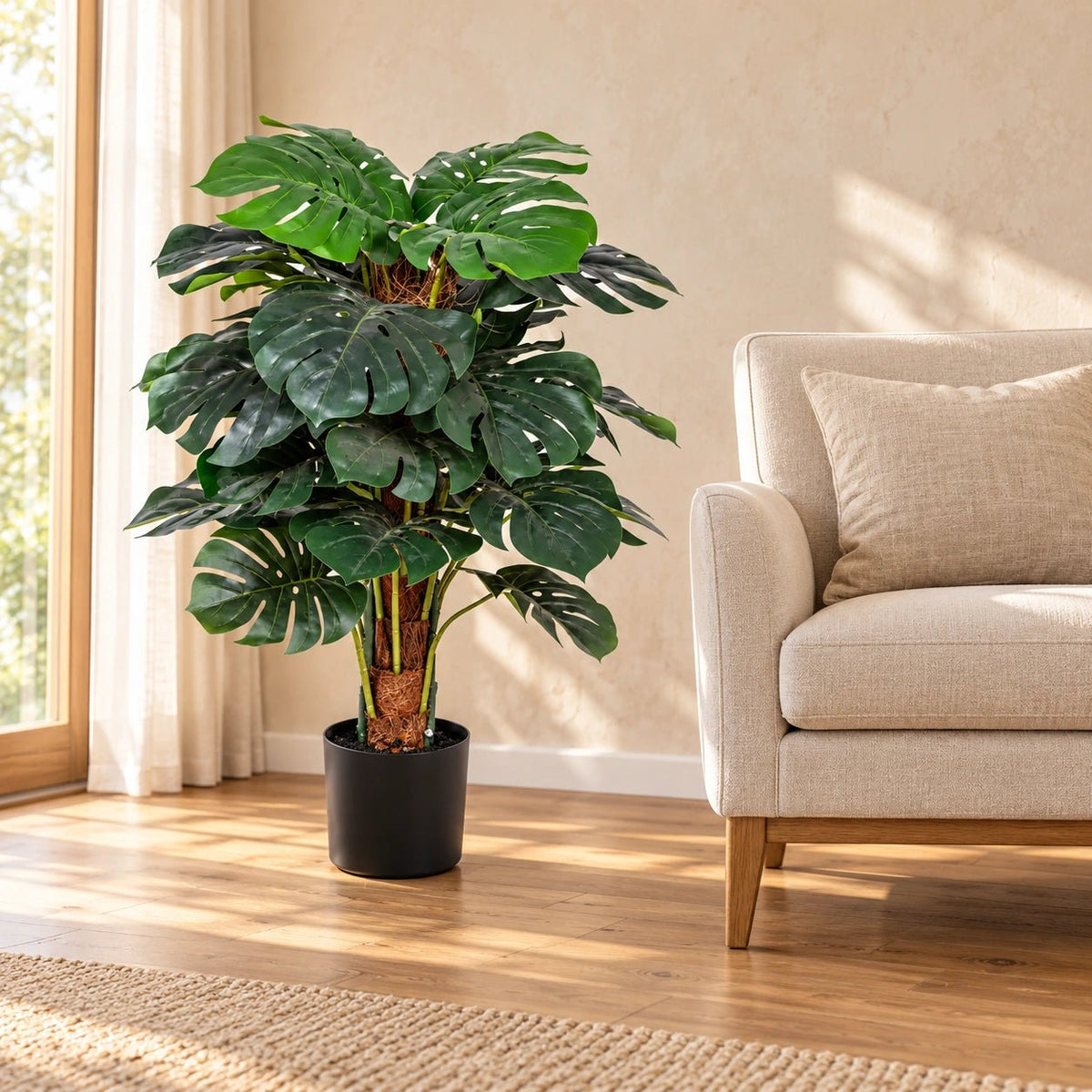 Premium Artificial Monstera Deliciosa Tree 100cm - Designer Vertical Gardens artificial shrubs Artificial Shrubs and Small plants