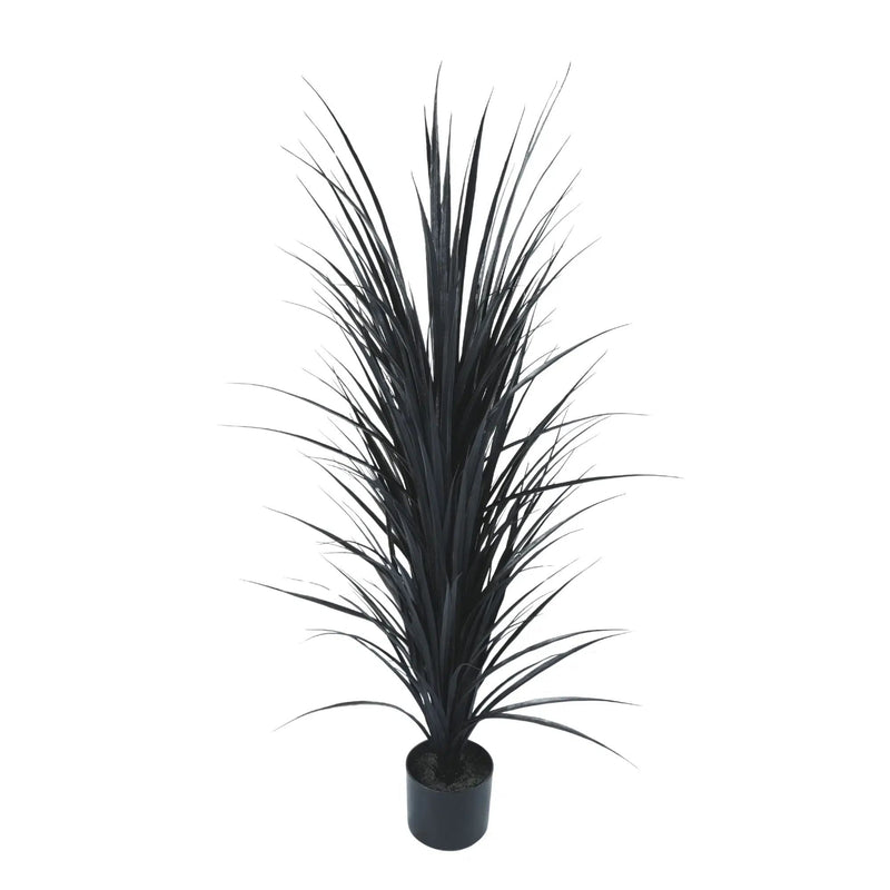 Premium Black Potted Artificial Long Grass (Yucca Grass) 115cm UV Resistant - Designer Vertical Gardens Dracena & Artificial Yucca