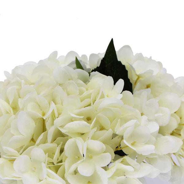 Premium Faux Hydrangea With Glass Vase (Artificial Flowering White Hydrangea) 23cm — gallery image 5