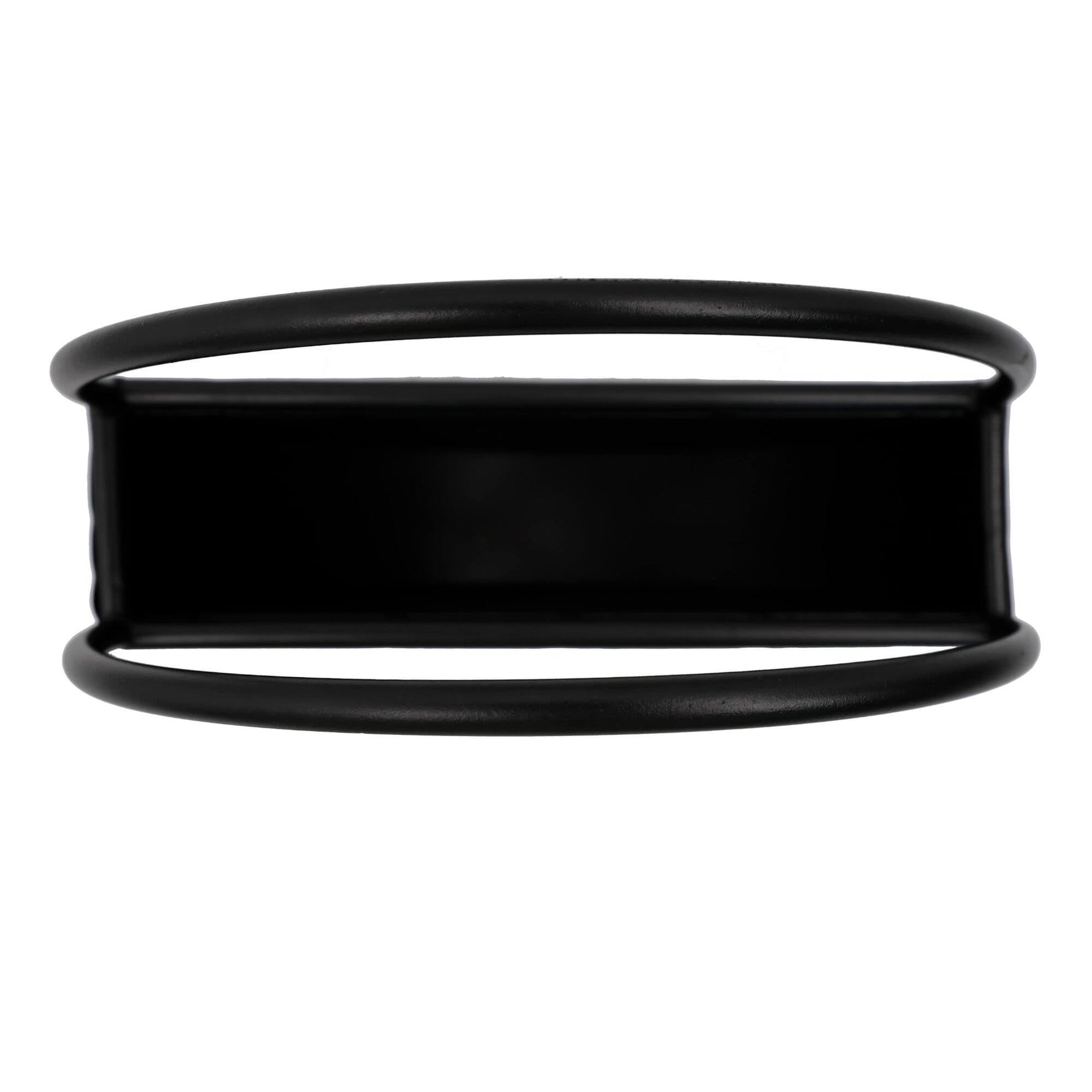 Black rubber band on a white background