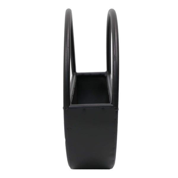 Premium Floating Half Moon / Semi Circle Metal Wall Planter | Onyx Black 35cm — gallery image 8
