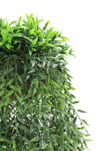 Artificial green plant with a white background