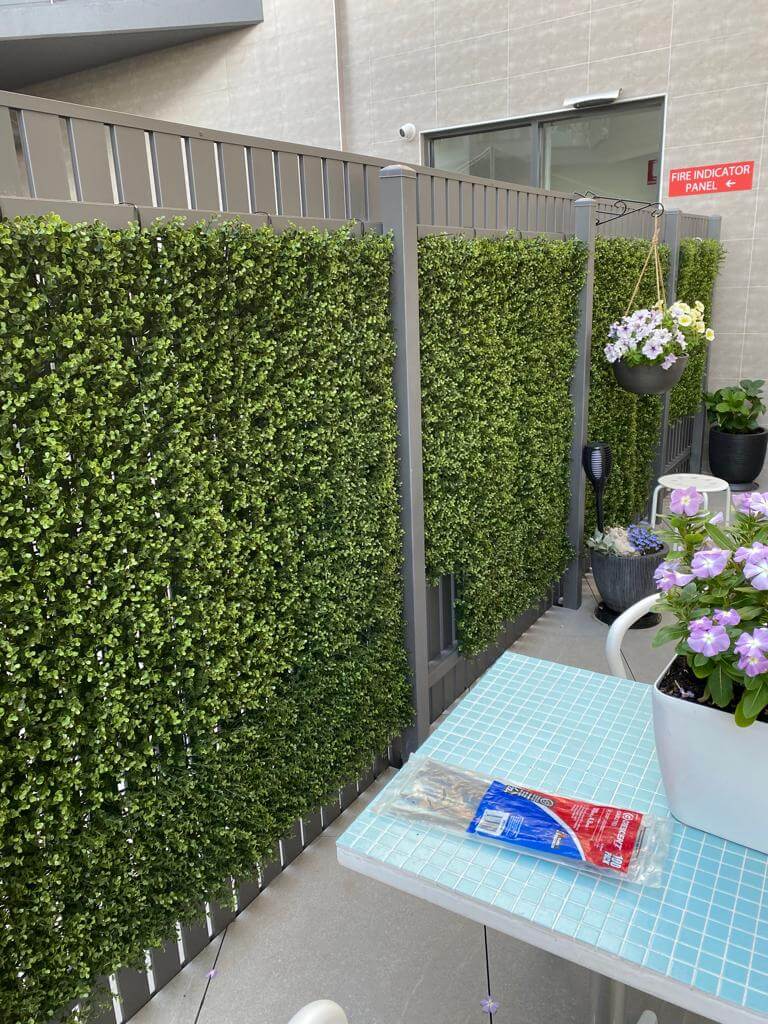 Premium Natural Buxus Artificial Hedge Panel 1m x 1m UV Resistant - Designer Vertical Gardens artificial garden wall plants artificial green wall australia