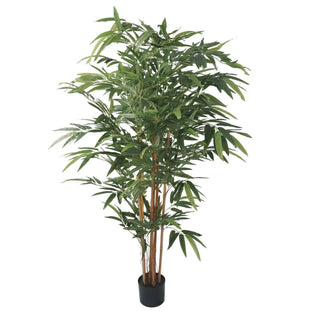 Artificial Bamboo Plant 150cm - Premium Two-Tone Green with Real Canes