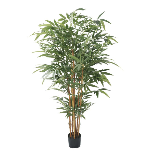 Artificial Bamboo Plant 150cm - Premium Two-Tone Green with Real Canes