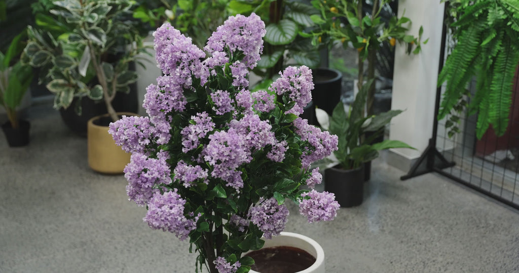 Lilac Crepe Myrtle Tree Faux Blooming Decor 120cm UV Protected