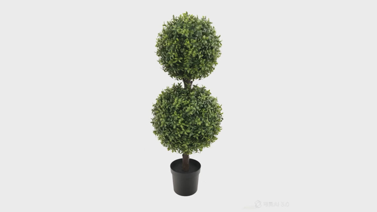 artificial two ball topiary tree 83cm - rotating product video
