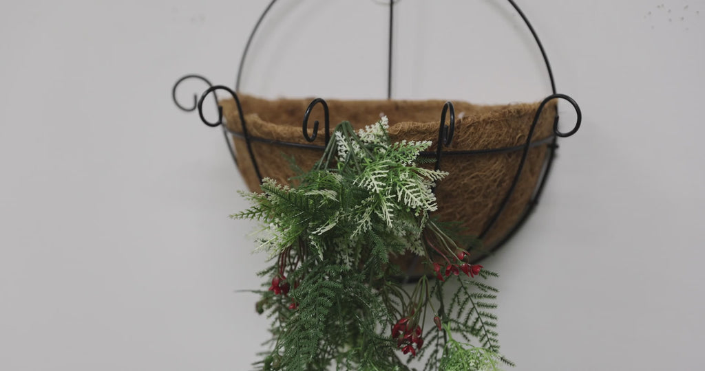 Video of Artificial Hanging Christmas Myrtle And Flowering Holly UV Resistant 78cm