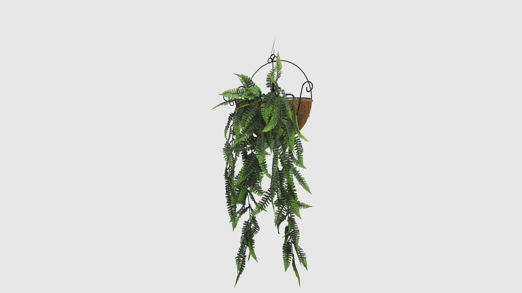 Artificial Hanging Fern Garland measuring 18cm x 76cm, designed with lifelike cascading fern leaves to add natural greenery to any space. UV-resistant and fire-rated construction makes it suitable for both indoor and outdoor decorative applications, with long-lasting color and durability.