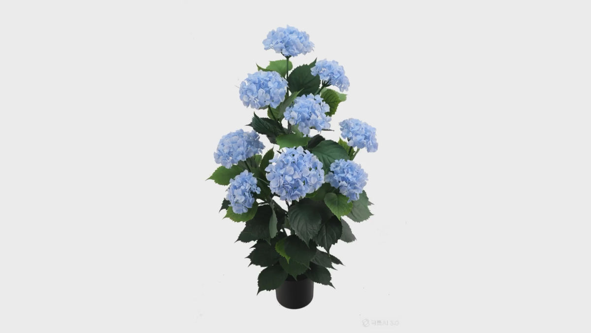 artificial blue hydrangea tree - rotating product video