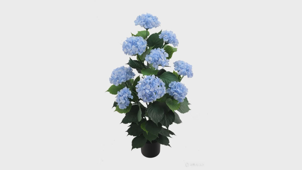 artificial blue hydrangea tree - rotating product video