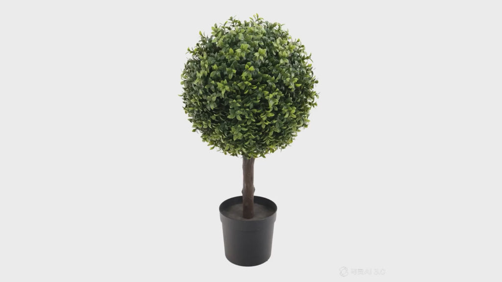 artificial single ball topiary tree 63cm - rotating product video