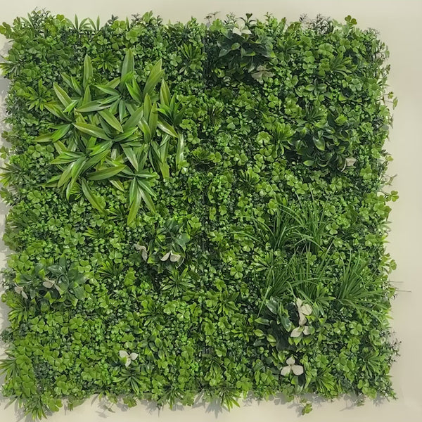 White Lily Artificial Green Wall 1m x 1m - UV Certified - video 5