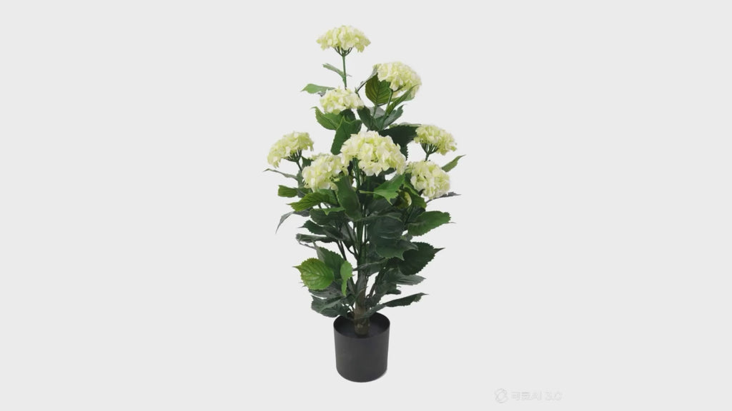 artificial white hydrangea tree - rotating product video