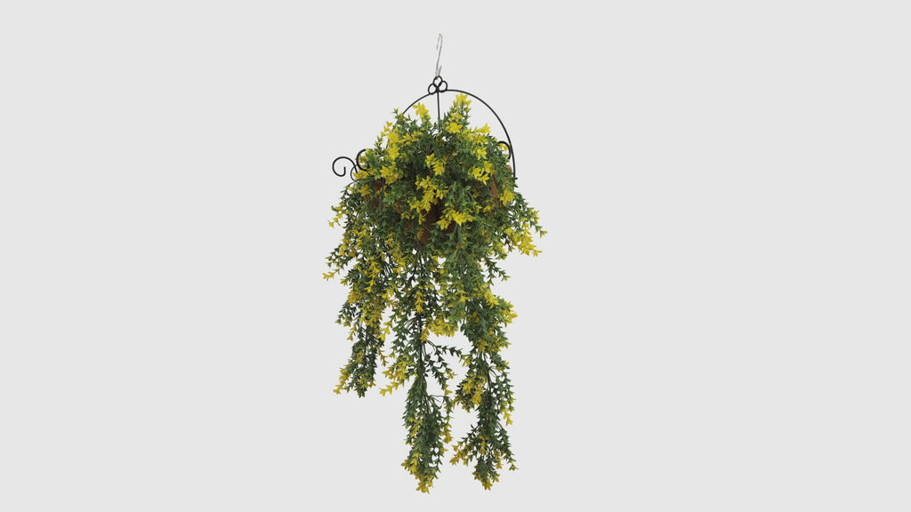 Realistic Artificial Hanging Boston Fern Garland with dense fern foliage, UV resistant and fire rated for outdoor landscaping, hospitality venues, retail displays, office spaces, home décor, and vertical garden installations.