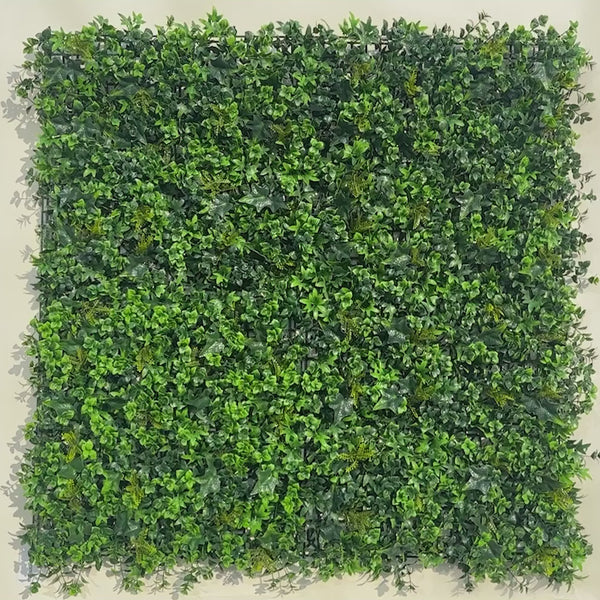 Luxury Mixed Ivy Artificial Hedge Panel 1m x 1m – SGS UV Resistant - video 4