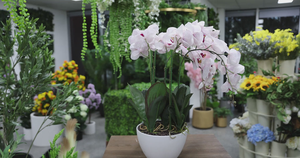 66cm Multi Stem Pink Butterfly Artificial Potted Orchid