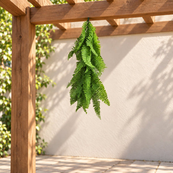 PureLush Bright Green Fern Bush – Outdoor-Friendly 55cm — gallery image 7