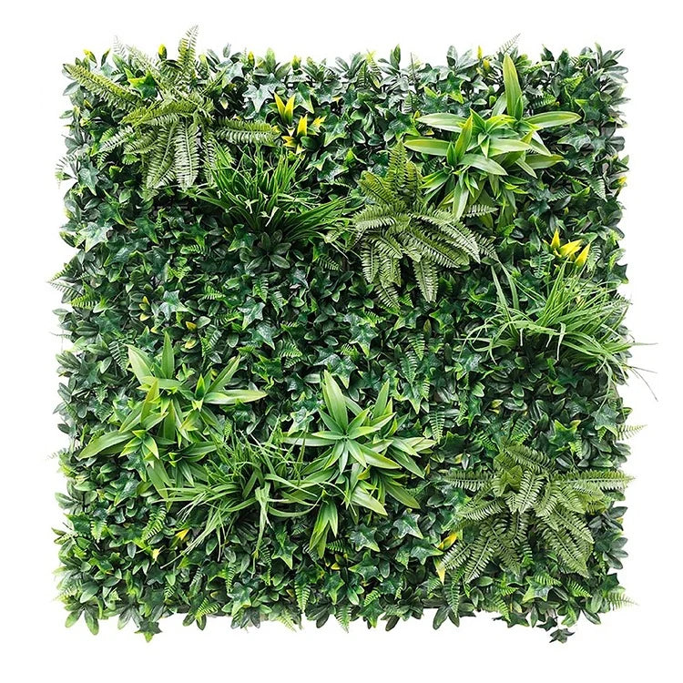 Rainforest Reverie artificial green wall panel 1m x 1m, front