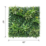 Rainforest Reverie artificial green wall panel 1m x 1m, dimensions
