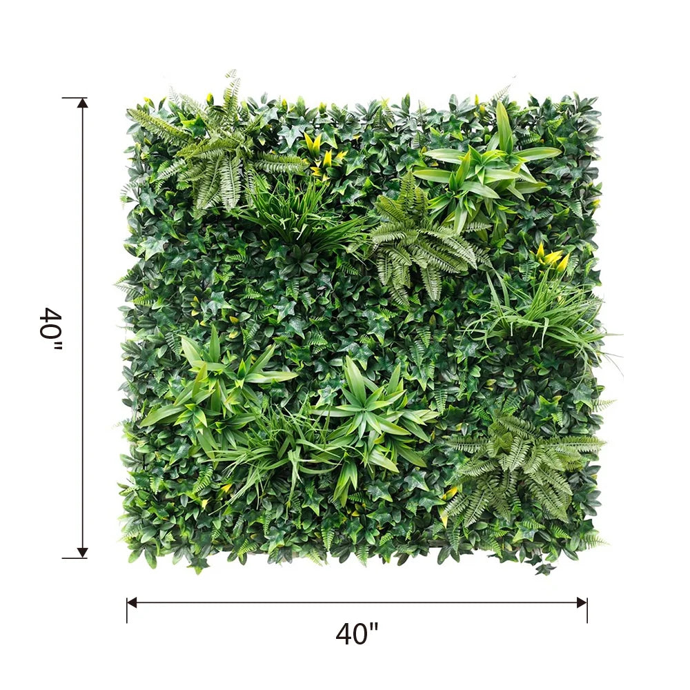 Rainforest Reverie artificial green wall panel 1m x 1m, dimensions