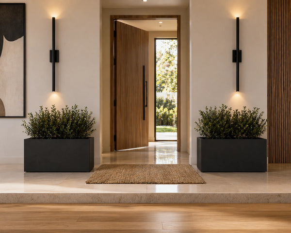 Luxury Rectangular Trough Planter Set of 3 | Matt Black & White | Premium Pot Range — gallery image 12