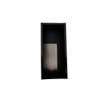Black rectangular box with a reflective surface on a white background