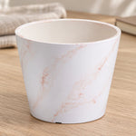 Red & White Imitation Marble Pot 25cm - Designer Vertical Gardens Pots