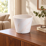 Red & White Imitation Marble Pot 25cm - Designer Vertical Gardens Pots