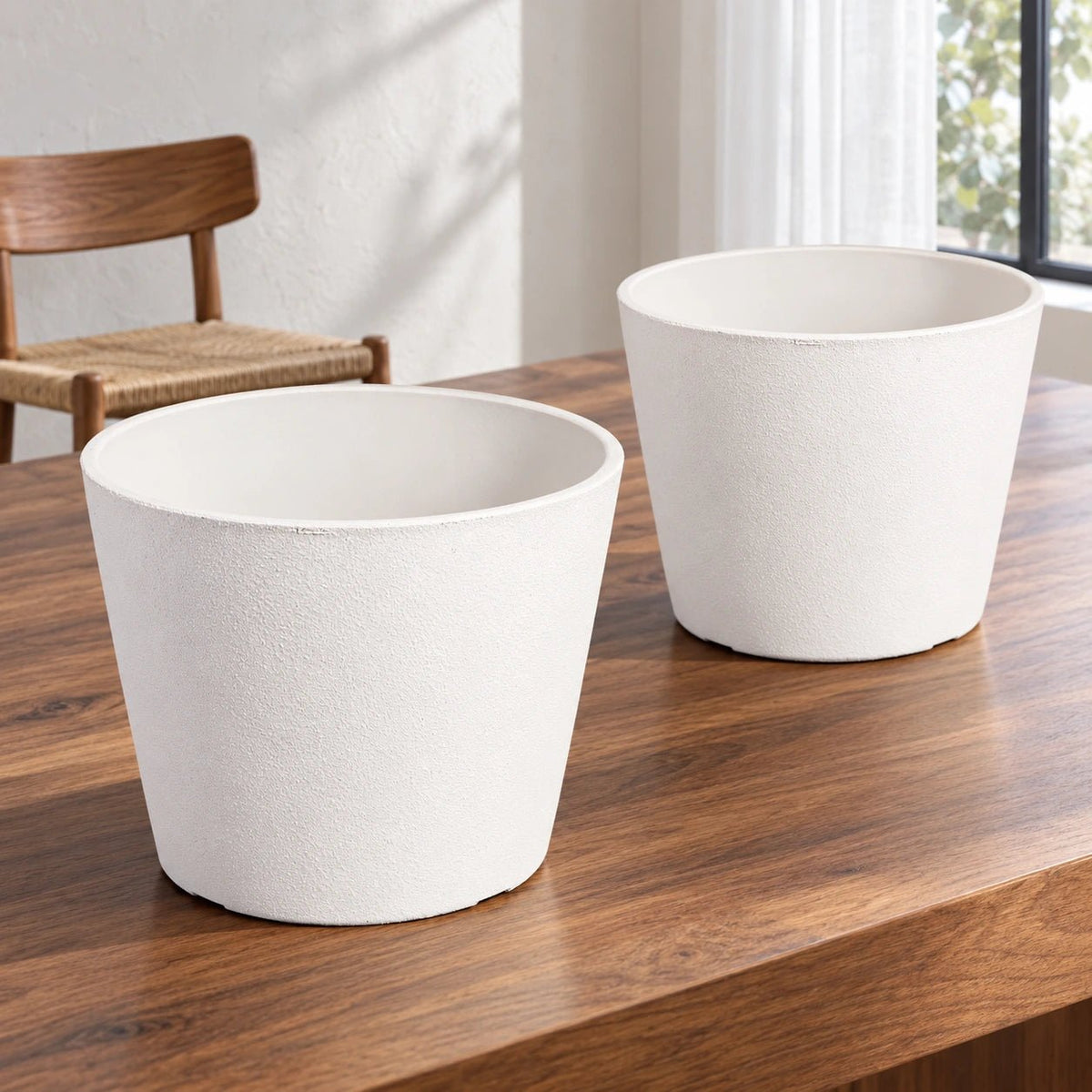 Rendered White Planter Pot 25cm - Designer Vertical Gardens designer pot plants Pots