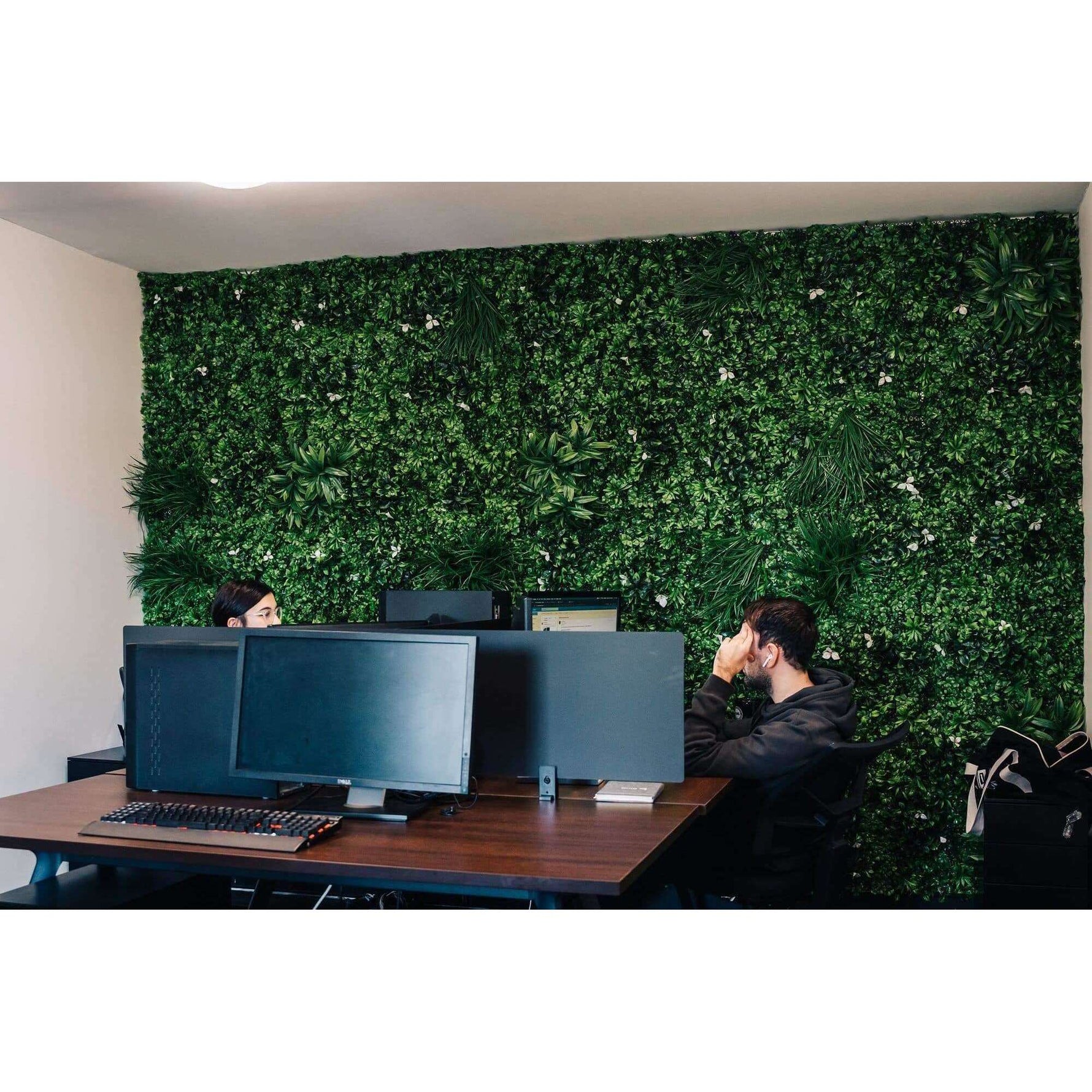 Sample - White Lily Artificial Vertical Garden Panel (25cm x 25cm) - Designer Vertical Gardens artificial garden wall plants artificial green wall australia