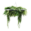Silver Artificial Hanging Plant Disc Chandelier with Trailing Foliage — 80cm UV Resistant
