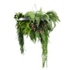 Silver Hanging Disc Green Wall Chandelier with Lifelike Trailing Foliage — 60cm UV Resistant