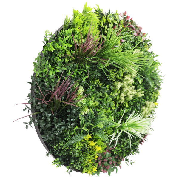 Slimline Artificial Green Wall Disc Art 100cm Colour Fresh UV Resistant (White) — gallery image 4