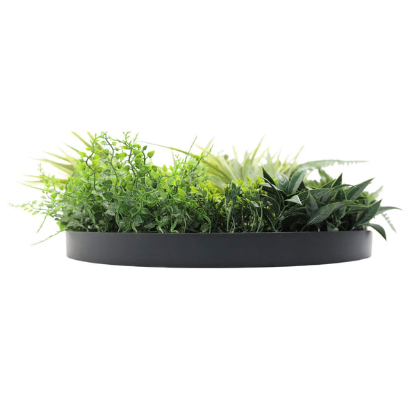 Slimline Artificial Green Wall Disc Art 50cm Grassy Fern Fields UV Resistant (Black) - image 4