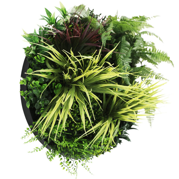Slimline Artificial Green Wall Disc Art 50cm Grassy Fern Fields UV Resistant (Black) - image 5