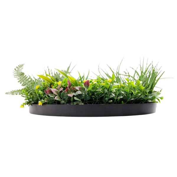 Slimline Artificial Green Wall Disc Art 60cm Country Fern UV Resistant (Black) — gallery image 5