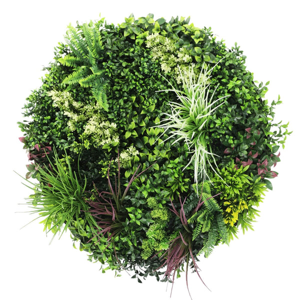 Slimline Artificial Green Wall Disc Art 80cm Colour Fresh UV Resistant (Black) — gallery image 5