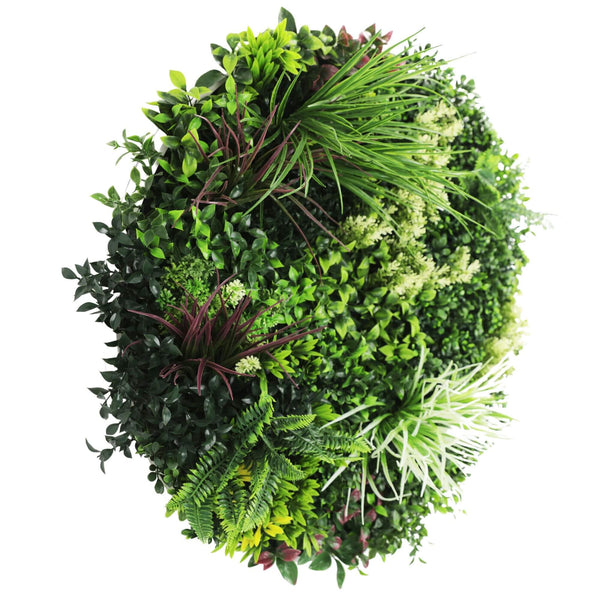 Slimline Artificial Green Wall Disc Art 80cm Colour Fresh UV Resistant (White) — gallery image 5